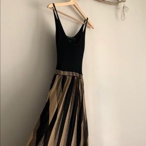 Black and Gold Long Knit Dress
